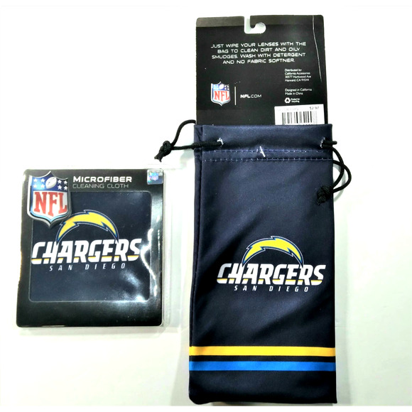 NFL San Diego Chargers Sunglass cloth and Sunglass Bag Combo Retro Los Angeles - Picture 1 of 4